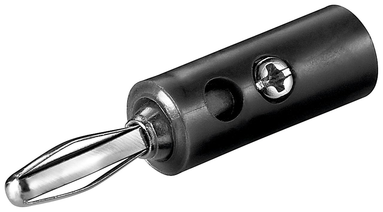 10 Stück 4mm Bananenstecker Bananenschraubkopf schwarz + rot vernickelt Kunststoff Laternenstecker