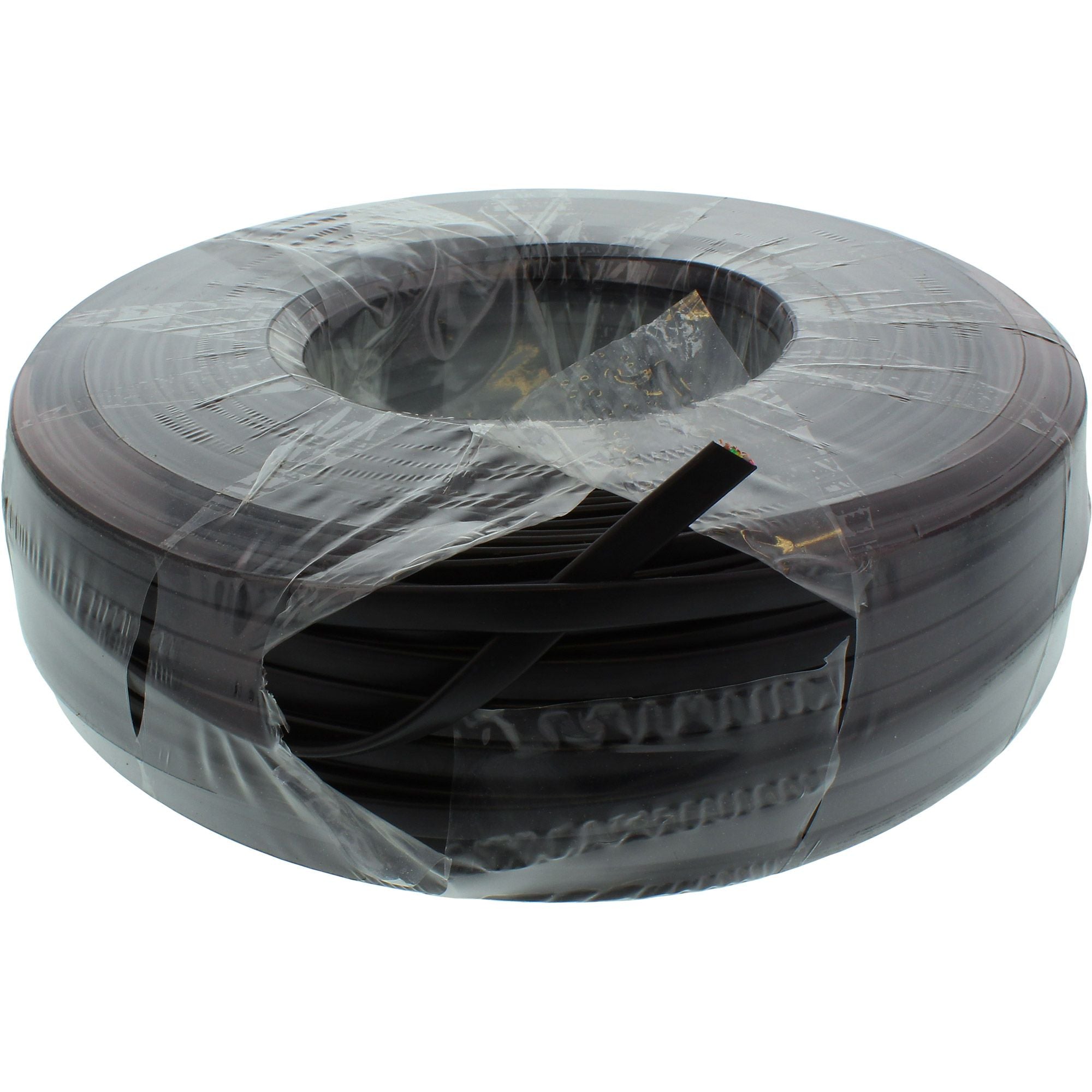 100m Ring Modularkabel 6adrig Flachband schwarz