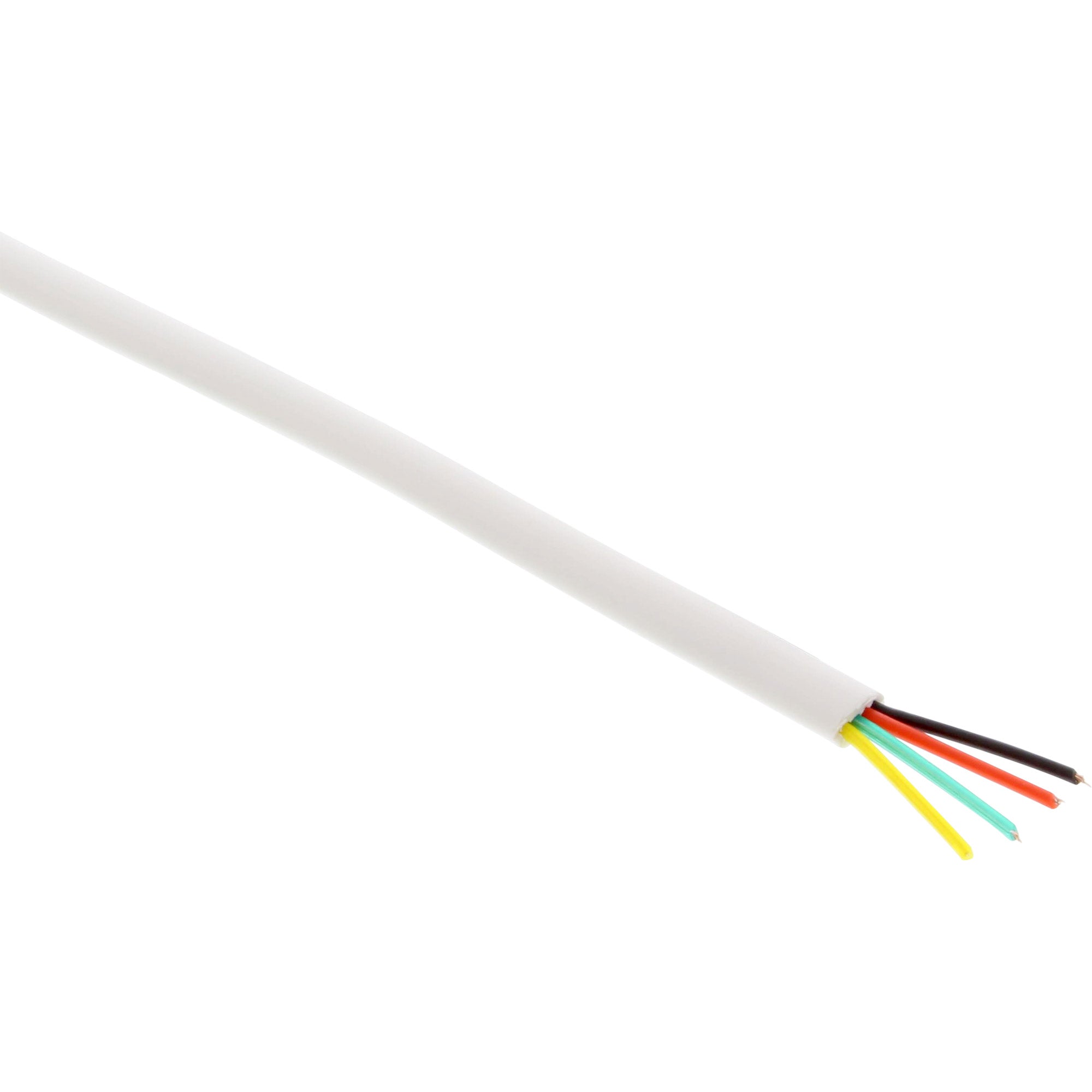 100m Ring Modularkabel 4adrig Flachband weiß