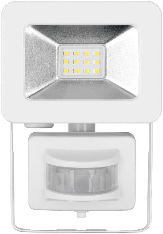 LED Strahler Bewegungsmelder Außen 10W / PIR Sensor Außenstrahler IP44 / Neutralweißes Licht 850 lm / LED Scheinwerfer Fluter Wandmontage / Gartenstrahler / Weiß