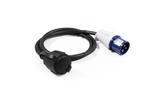 McPower CEE Adapterkabel 1,5m | CEE-Stecker auf Schutzkontakt-Kupplung mit Schutzdeckel | 230V, 16A, IP44, H07RN-F 3x2,5mm² | Outdoor Stromadapter Camping