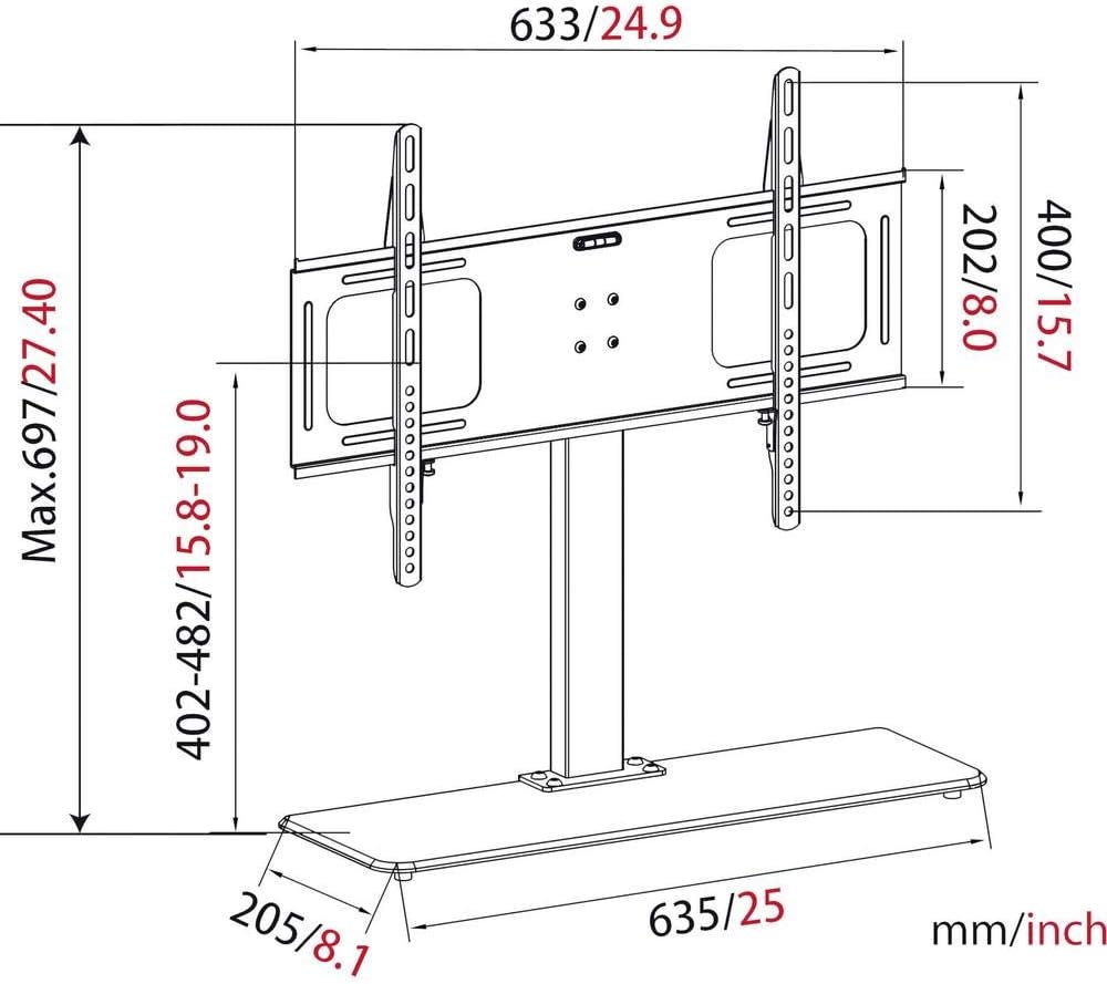 mywall HP2DL Standfuß Bodenständer LCD TV schwarz