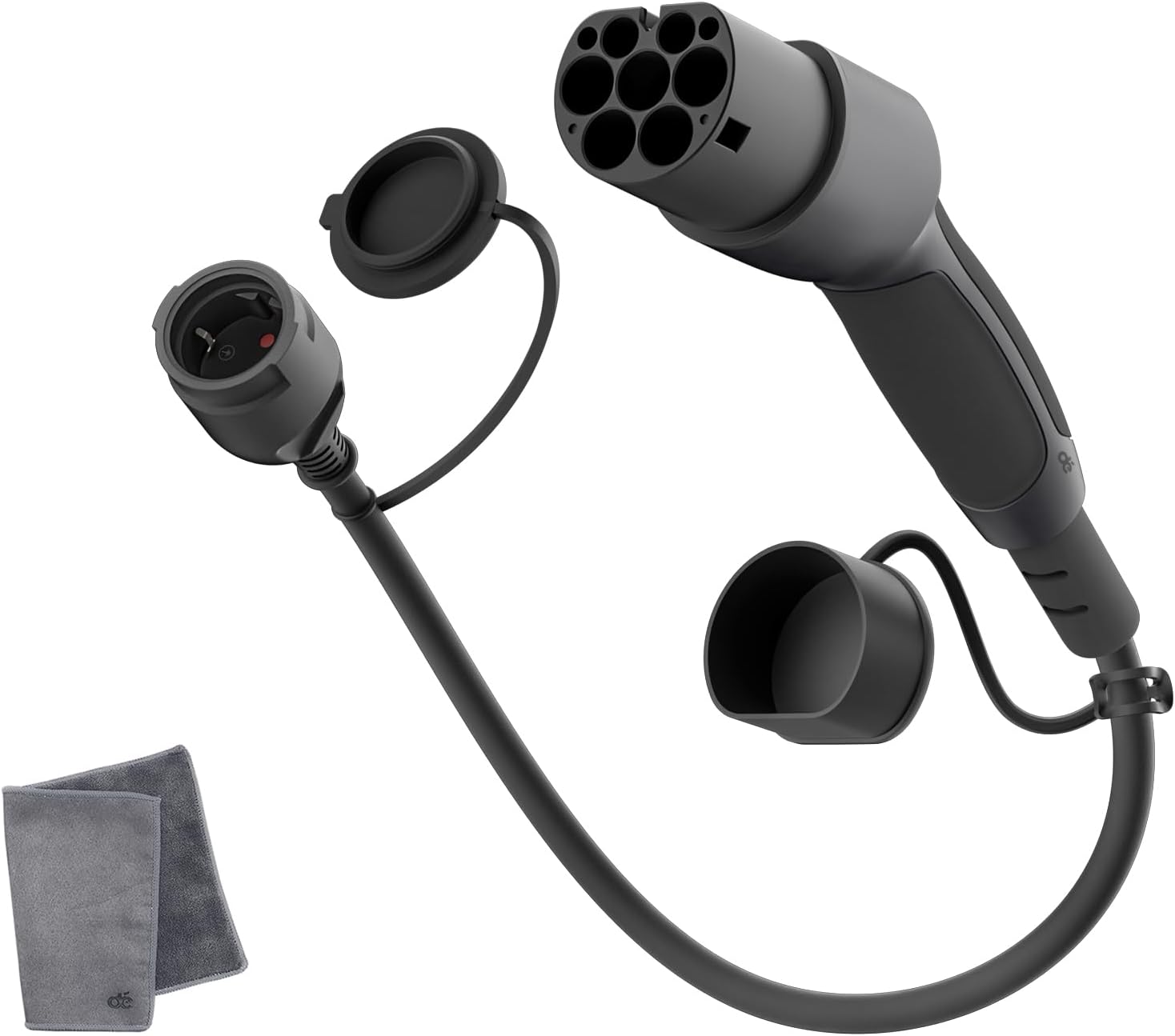 Adapter Typ 2 auf Schuko - Elektroauto Ladestecker, 16A 0.6m Einfaches Laden an Ladestationen/Wallboxen trotz Verwendung von 230V Ladegeräten für E-Bike, E-Scooter, Motorrad. IP55 Nicht für V2L