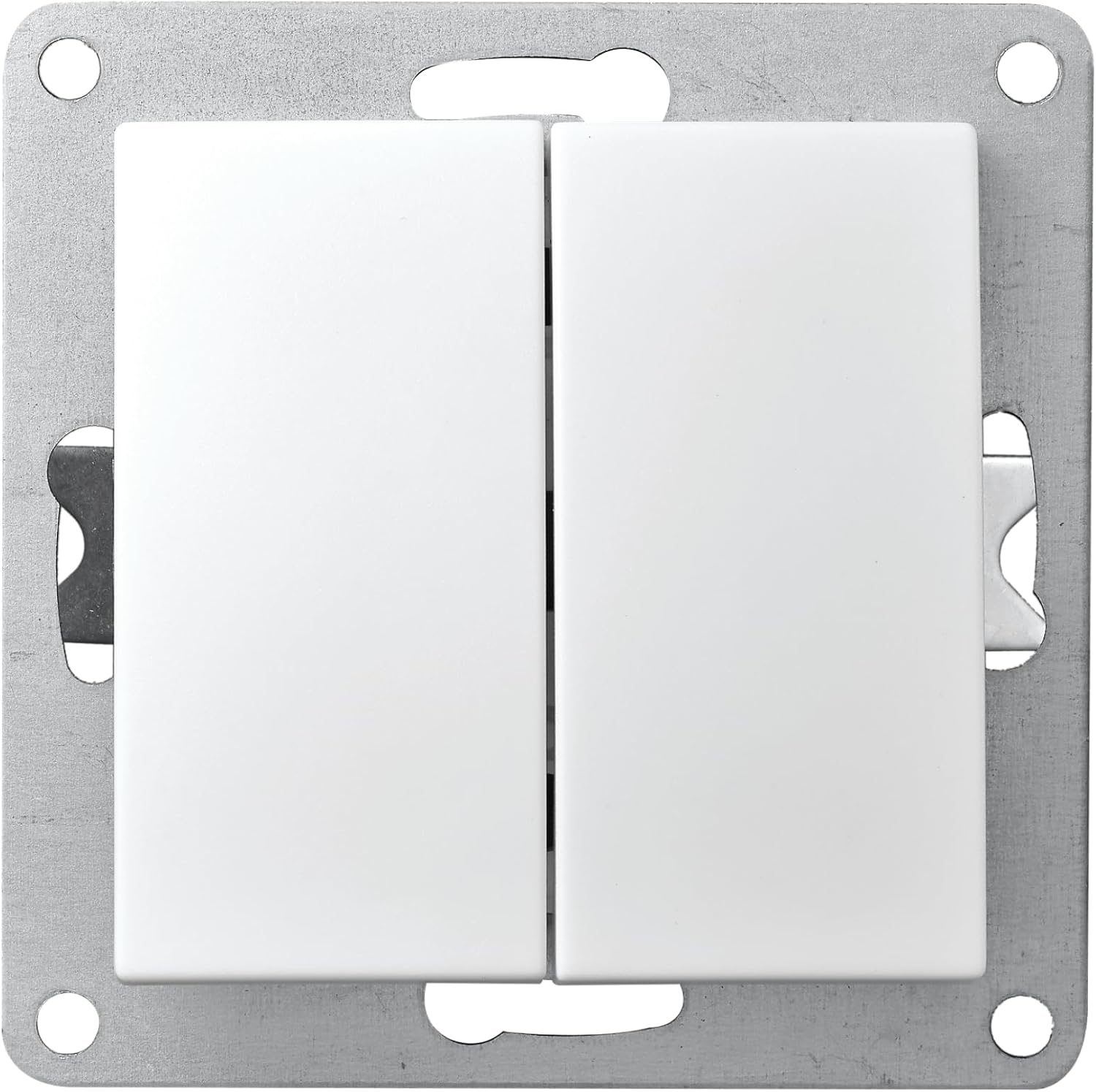 McPower Wechselschalter | Flair | 2-fach Schalter, 250V~/10A, Uunterputz Lichtschalter, universelle Einsatzmöglichkeiten, ideal für moderne Einrichtungsstile, weiß