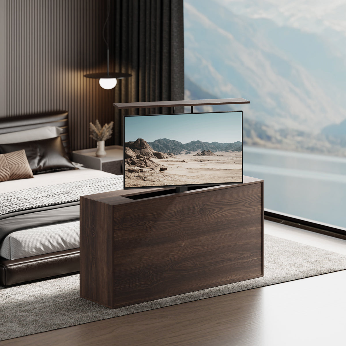 MyWall HP67-2 elektrischer drehbarer TV Lift für 37-80" Bildschirme (mit Fernbedienung, für 94-203cm TVs, max. 60kg Belastbarkeit)