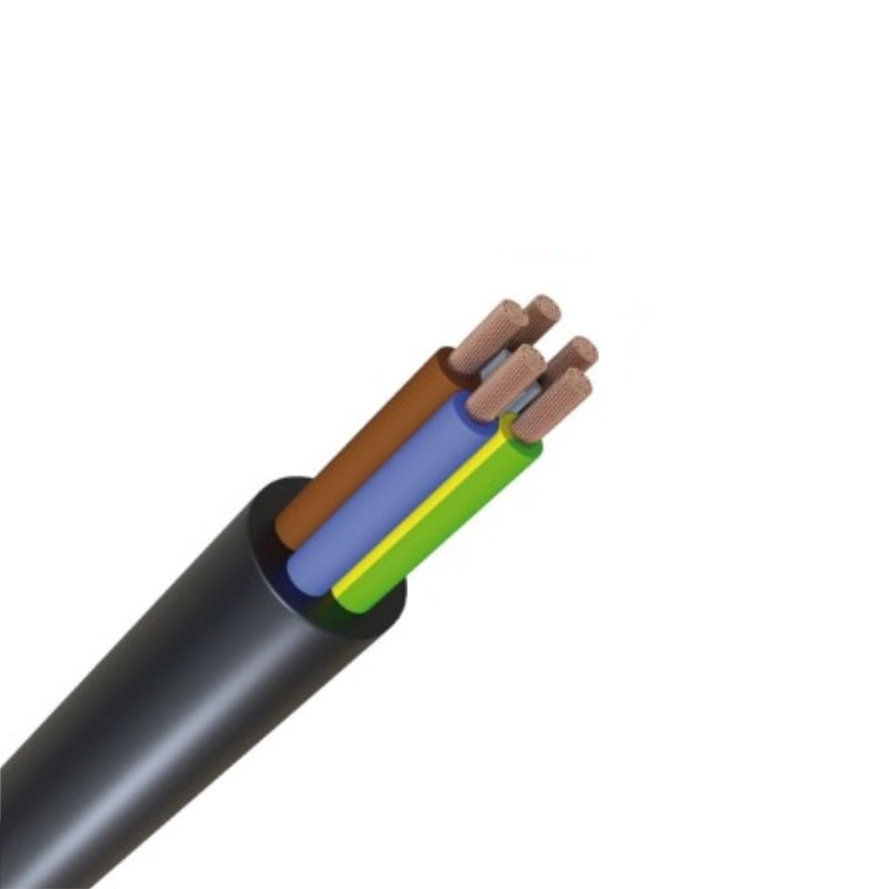 50m Starkstromkabel H07RN-F 5x4mm² | Gummischlauchleitung H07RN-F 5G4 RG50m schwarz