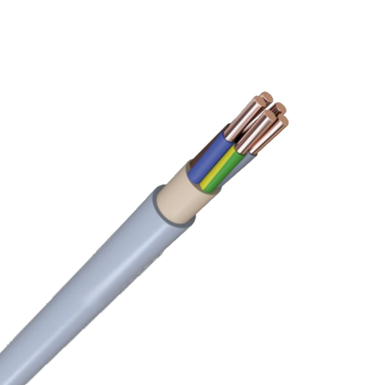 50m Mantelleitung NYM-J Stromkabel 5x6 mm² grau - Elektrokabel, Feuchtraumkabel