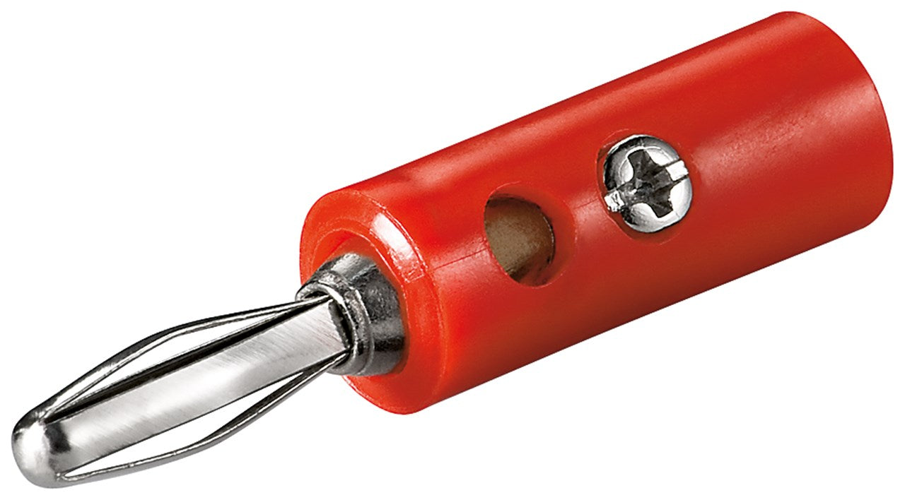 10 Stück 4mm Bananenstecker Bananenschraubkopf schwarz + rot vernickelt Kunststoff Laternenstecker