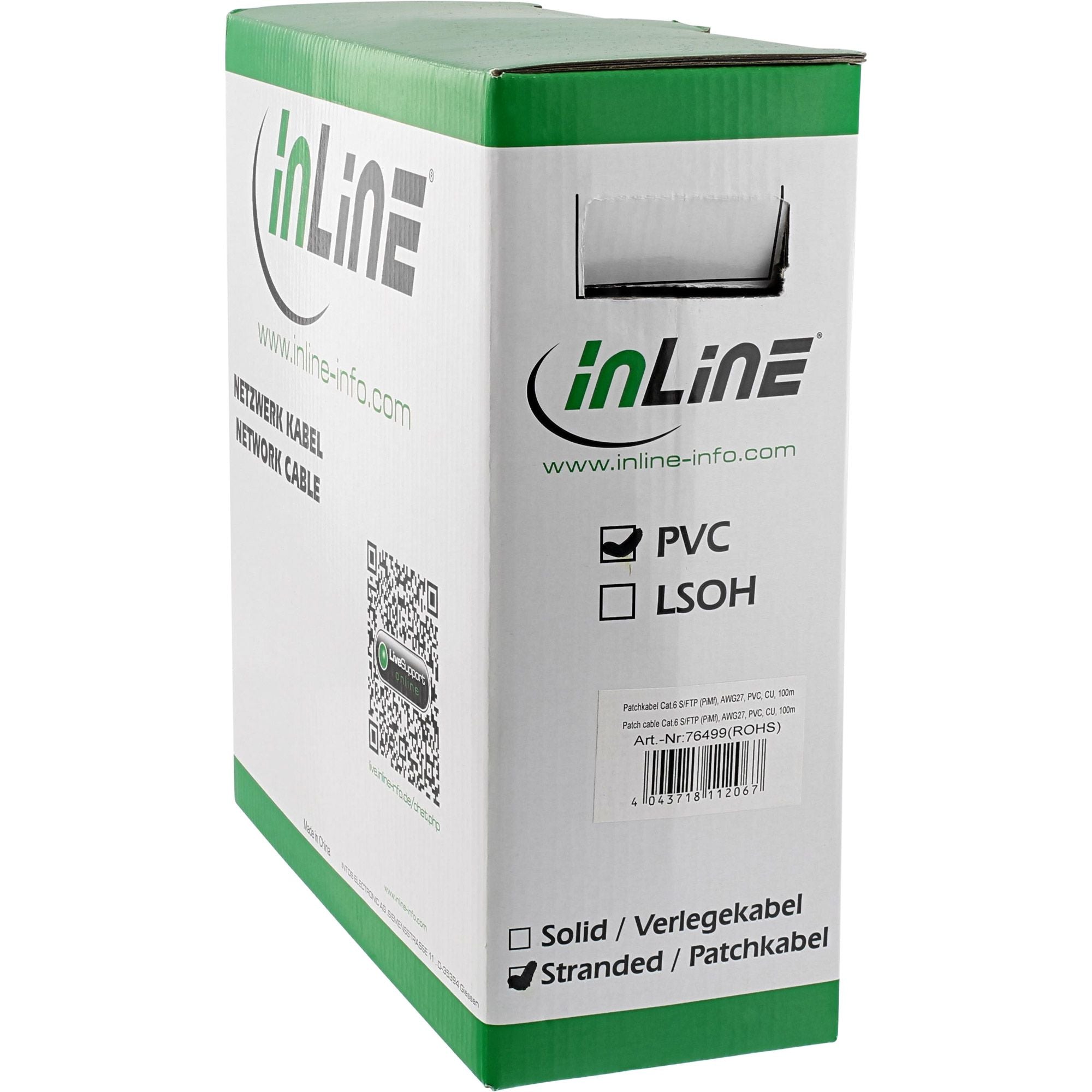 100m Patchkabel Cat.6 S/FTP (PiMf) grau AWG27 PVC CU