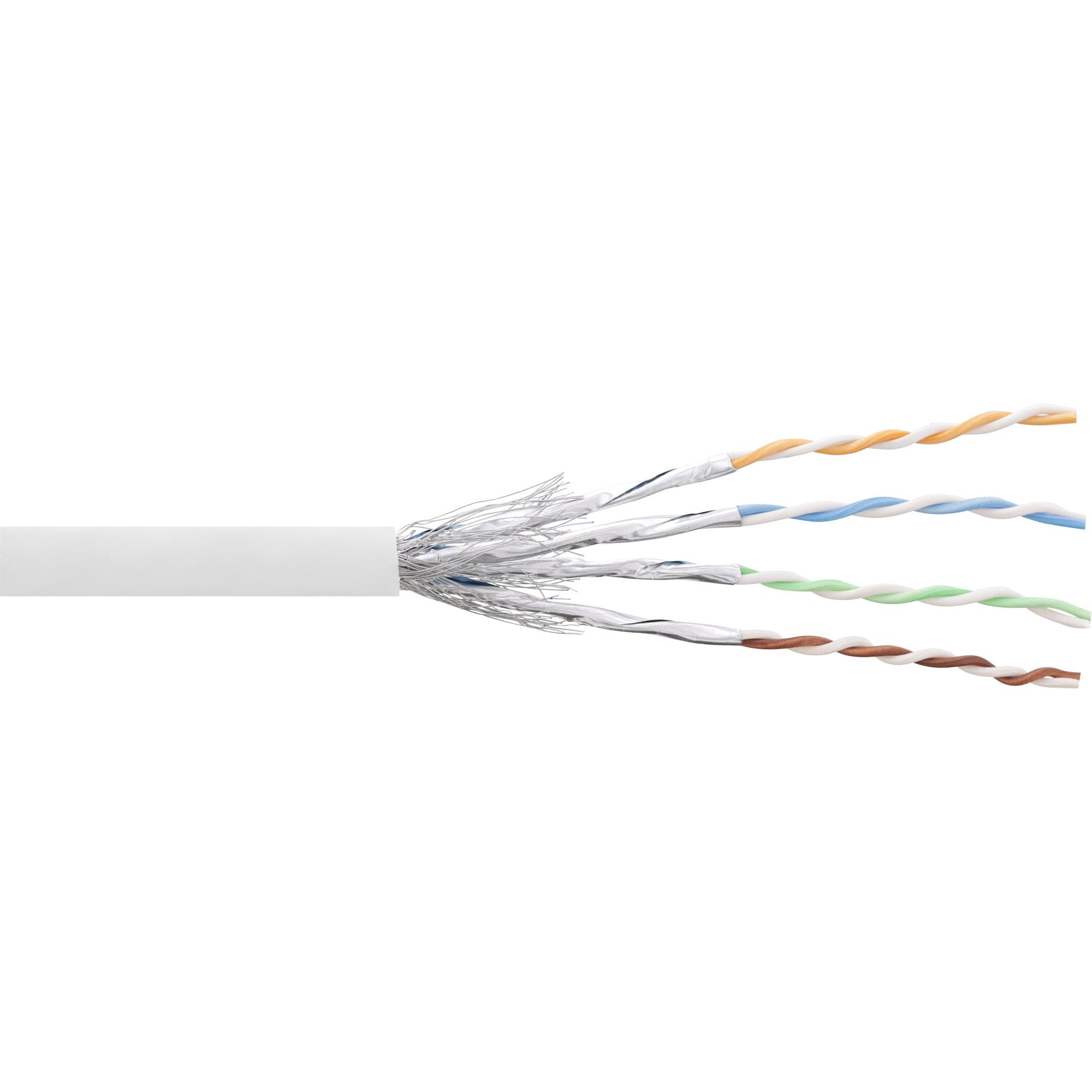 100m Patchkabel Cat.6 S/FTP (PiMf) weiß AWG27 PVC CU