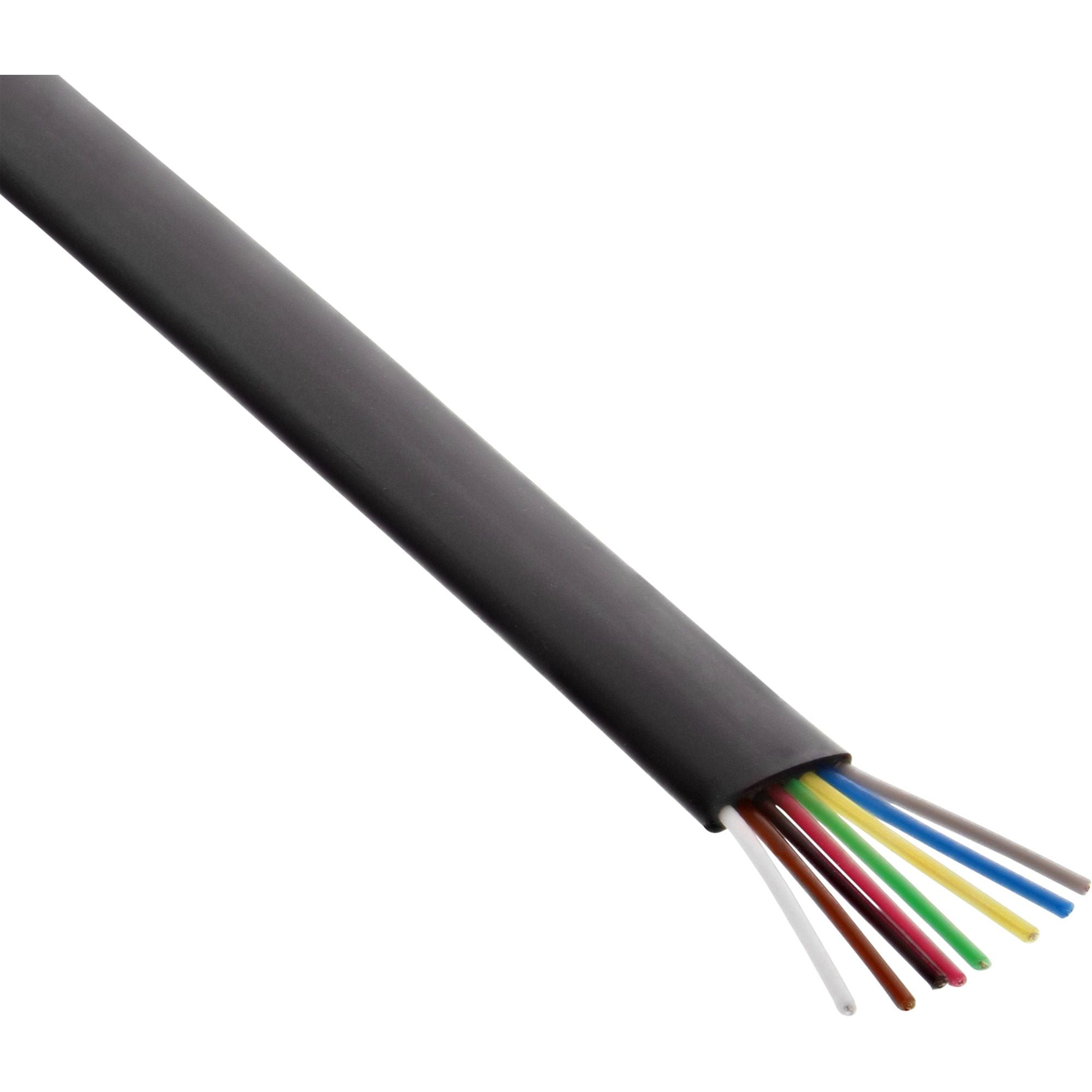 100m Ring Modularkabel 8adrig Flachband schwarz