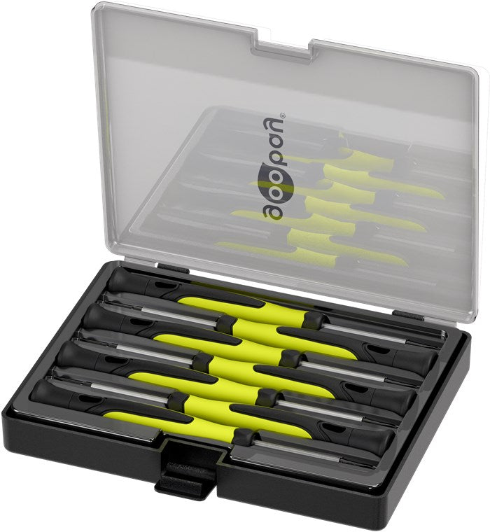 Präzisionsschraubendreher-Set 7-tlg. – Magnetisch & Ergonomisch; Feinmechaniker Werkzeug für Elektronik, Uhrmacher & Modellbau – Chrom-Vanadium Stahl, mit Aufbewahrungsbox