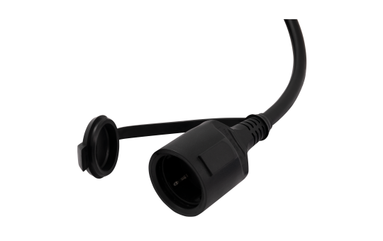 McPower CEE Adapterkabel 1,5m | CEE-Stecker auf Schutzkontakt-Kupplung mit Schutzdeckel | 230V, 16A, IP44, H07RN-F 3x2,5mm² | Outdoor Stromadapter Camping