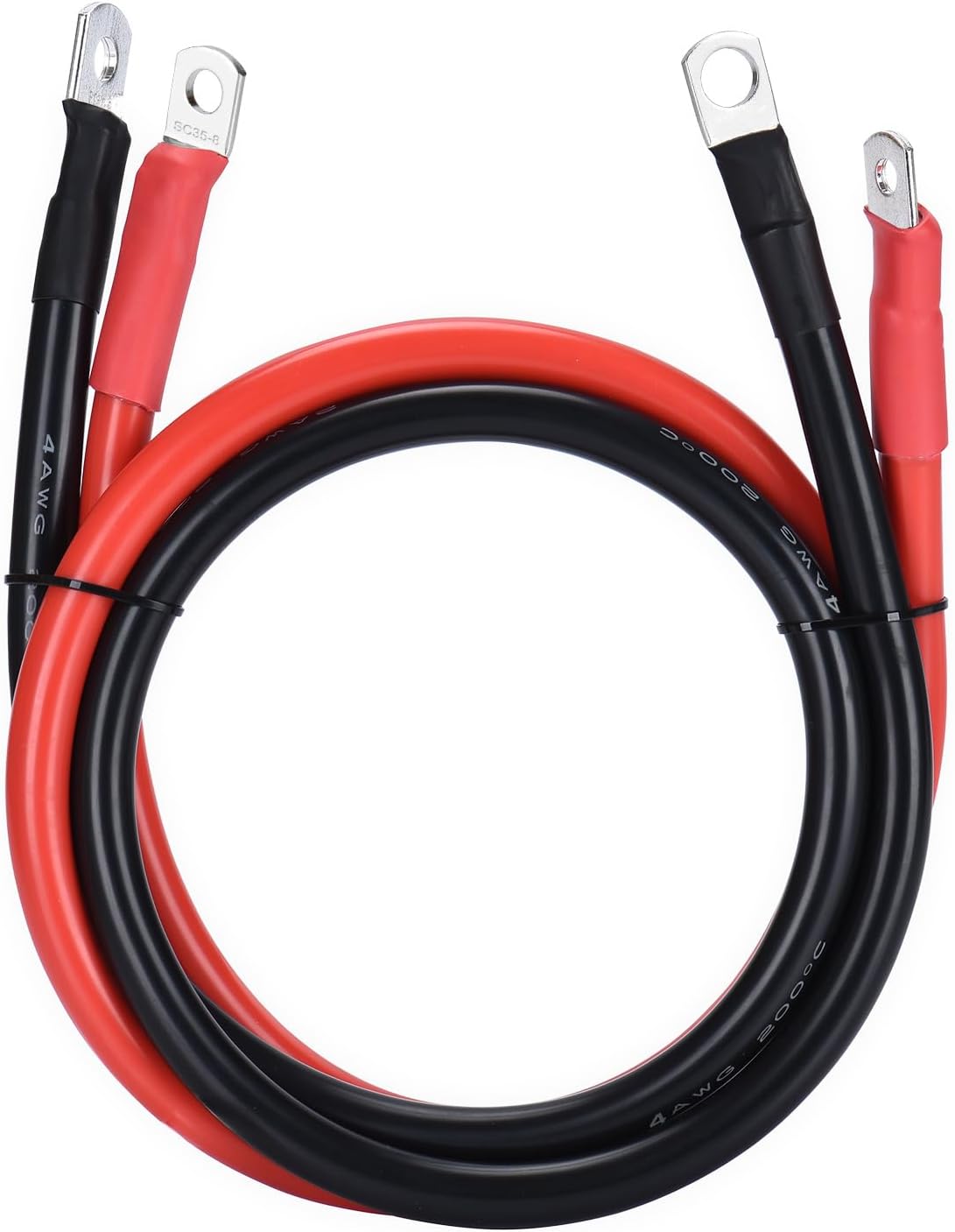 100cm Batteriekabel 25mm² M8 4AWG Silikonkabel Flexibel Hitzebeständiges