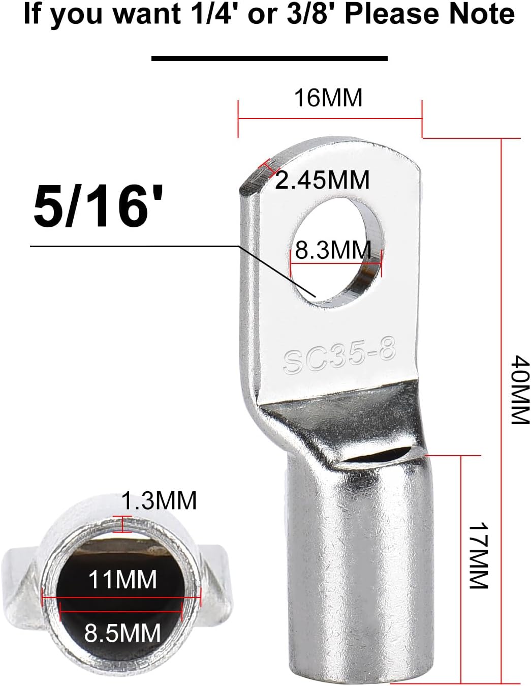 100cm Batteriekabel 25mm² M8 4AWG Silikonkabel Flexibel Hitzebeständiges