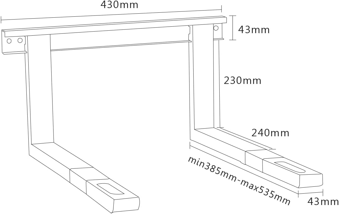mywall HW2SL Universal Halterung für Mikrowellengeräte silber