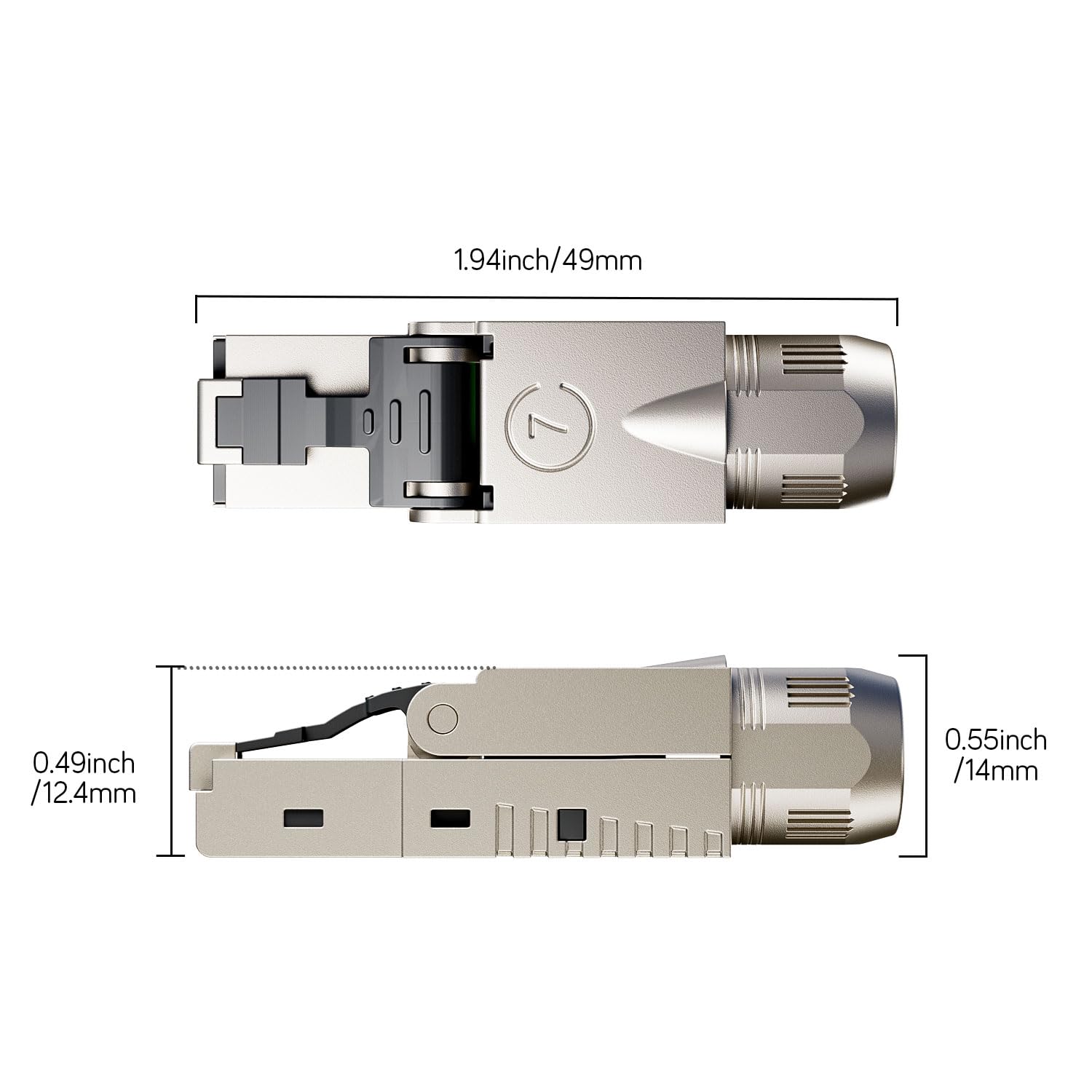 10 Gbps RJ45 CAT7 Netzwerkstecker LSA Geschirmt RJ45 Stecker Werkzeuglos für Verlegekabel 600MHz für Patchkabel Verlegekabel CAT7 CAT6A - 6 Stück