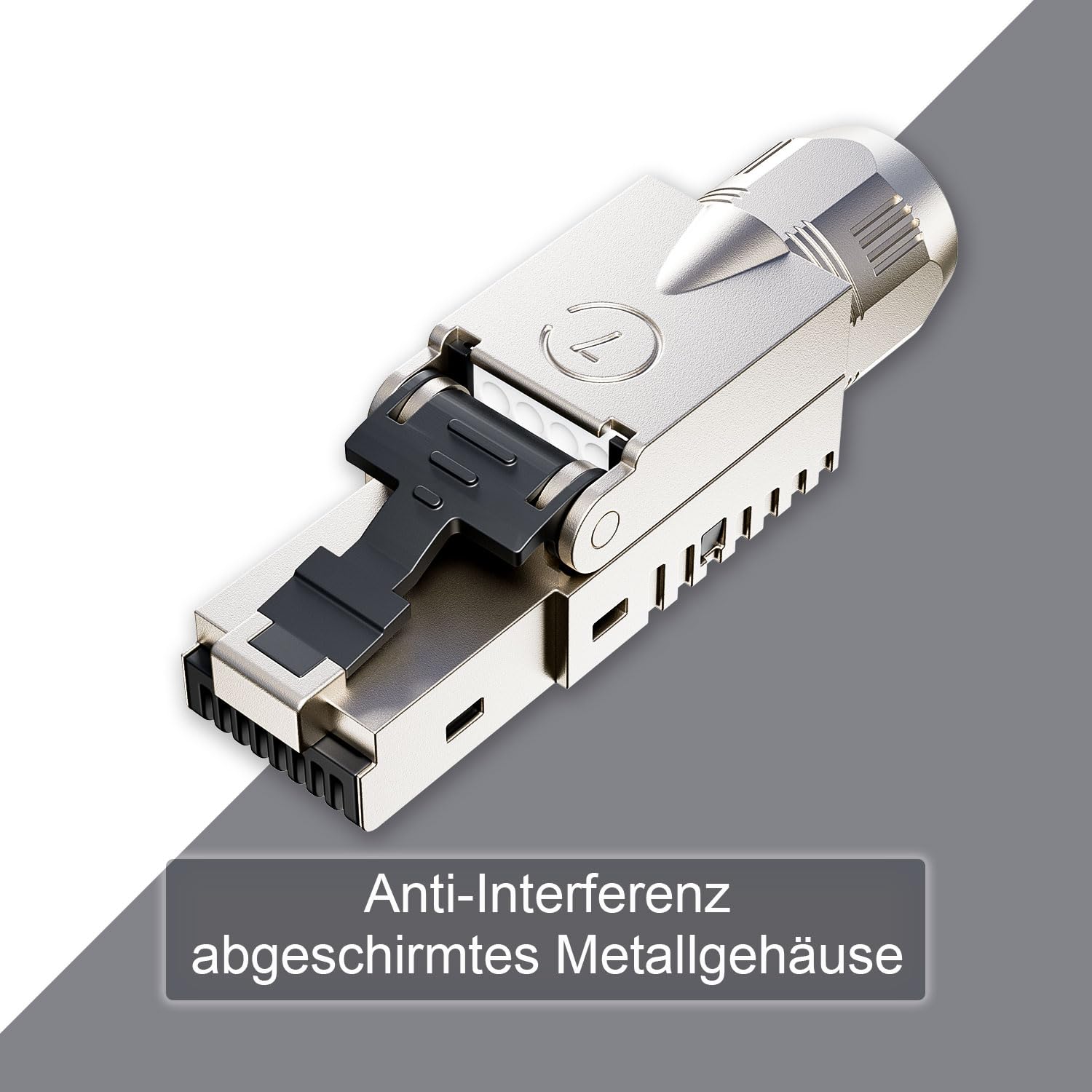 10 Gbps RJ45 CAT7 Netzwerkstecker LSA Geschirmt RJ45 Stecker Werkzeuglos für Verlegekabel 600MHz für Patchkabel Verlegekabel CAT7 CAT6A - 12 Stück