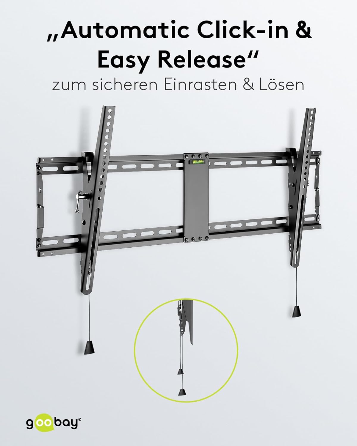 TV und Monitor Wandhalterung Pro (XL), neigbar (3 bis 12 Grad) und schwenkbar – 43 bis 100 Zoll LED-, LCD-, OLED-, Flache oder Gebogene Fernseher – 70 kg maximales Gewicht – Schwarz