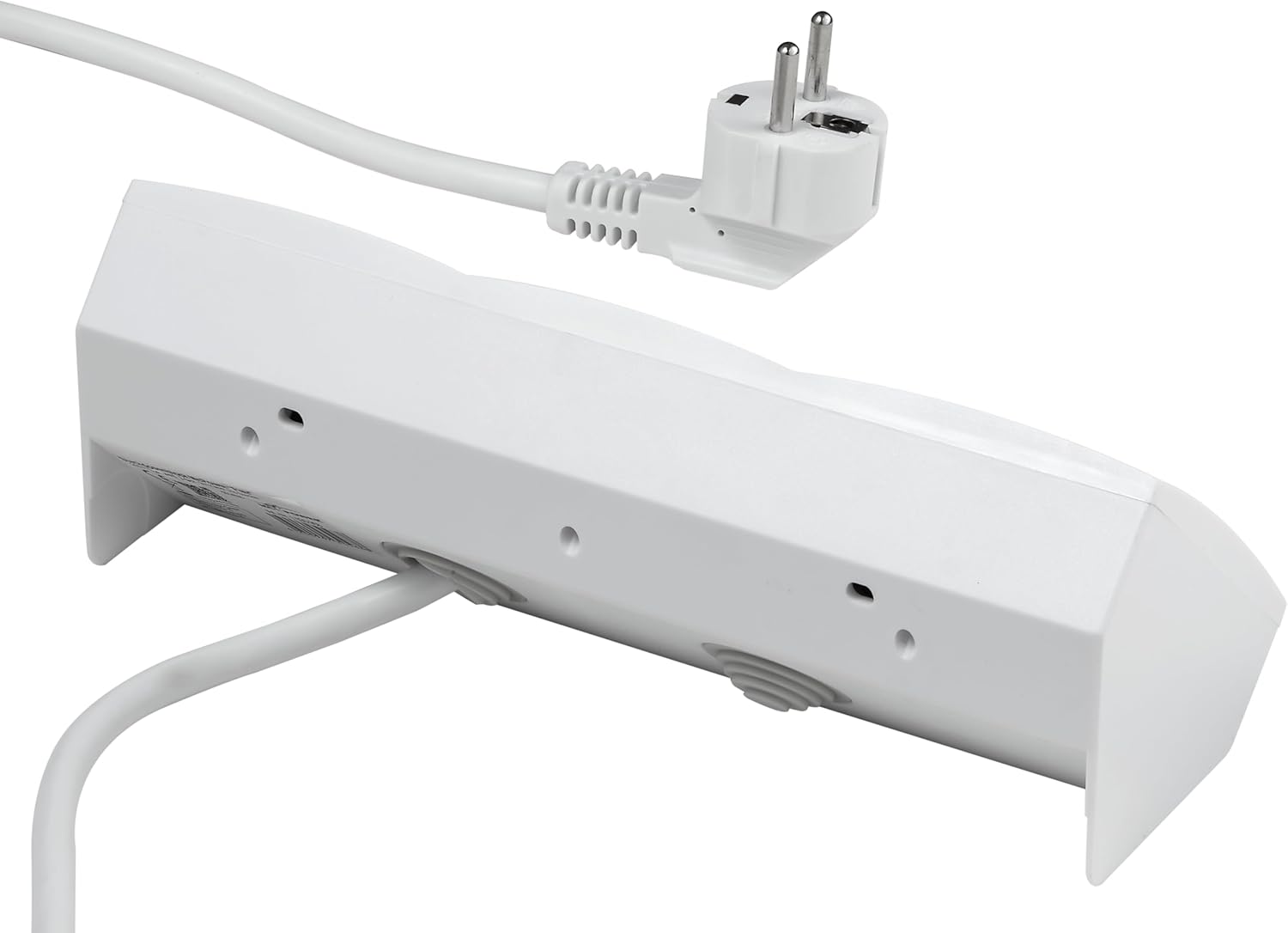 McPower Steckdosenblock Unterbausteckdosen | Flair | Ecksteckdose 3-Fach Steckdosen Schutzkontakt, 2m Kabel mit Stecker, 250V / 16A, Aufbau (weiß)