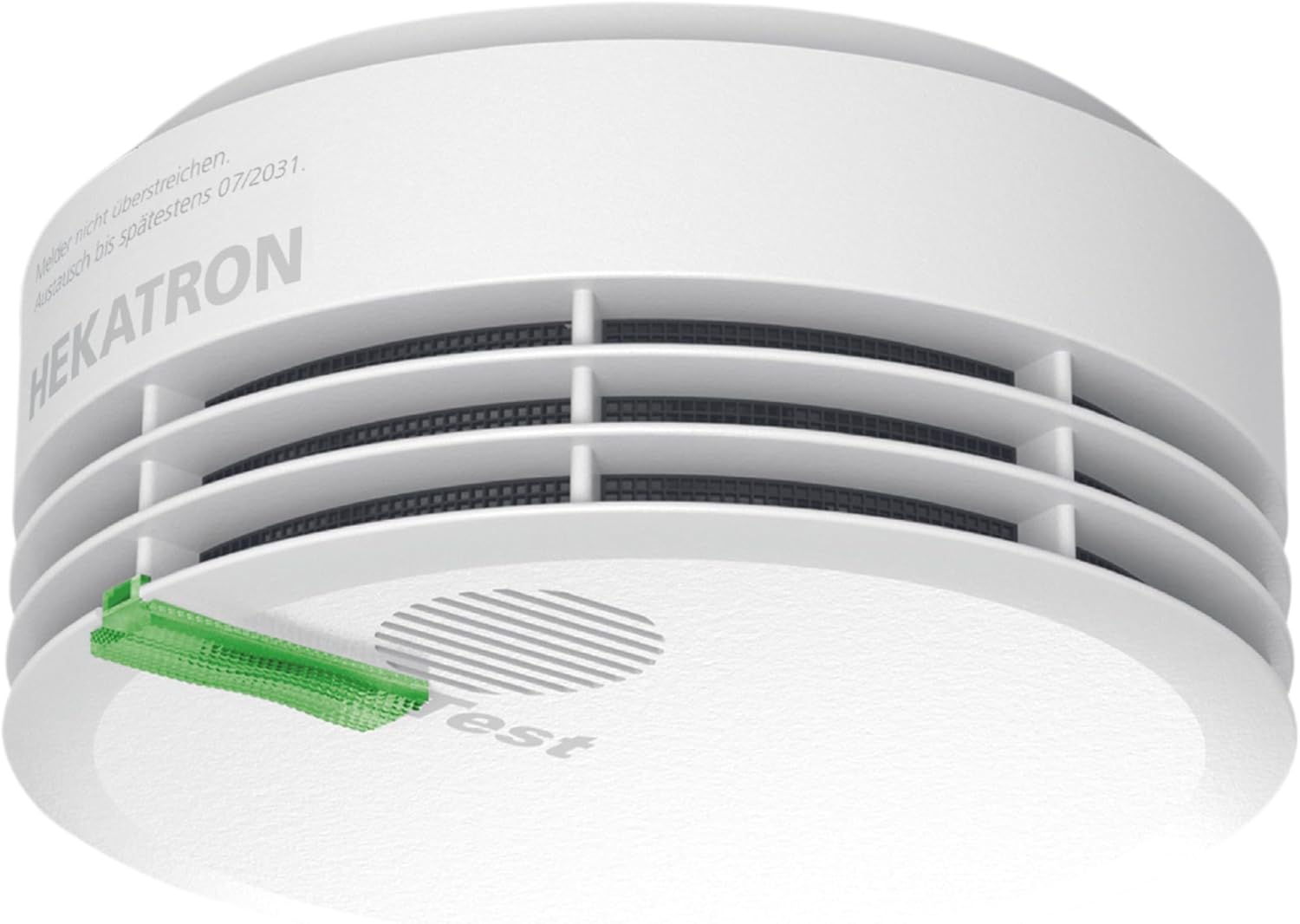 Hekatron Genius Plus – Rauchmelder 10 Jahre Batterie – Testsieger Stiftung Warentest – Made in Germany – inkl. 1x Klebepad – App-unterstützt – Brandmelder – 1 Stück [Energieklasse B]
