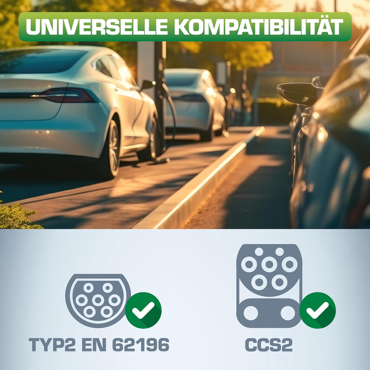 EV Spiral-Autoladekabel für Elektroauto, 5m, TYP2 EN 62196, inkl. Aufbewahrungstasche, 11KW MAX./7,4KW/3,7KW, 16A, 3-Phasig, kompatibel mit Modellen wie i3, iX, ID.3, ID.4 und Anderen