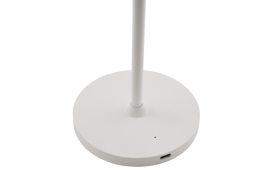 ROLF KERN LED Tischlampe | CLUB 38cm | Aufladbarer Akku Tischleuchte ohne Kabel, dimmbar per Touch, IP54 für Innen und Außen geeignet 2700K warmes Licht mit USB Ladekabel weiß [Energieklasse G]