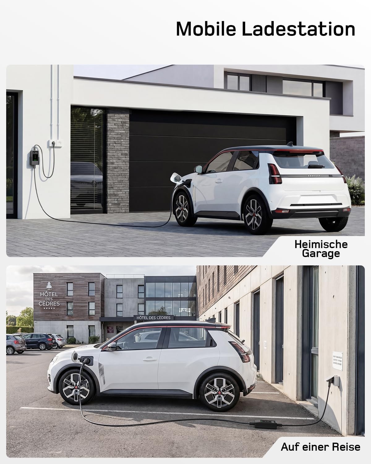 Typ 2 Ladekabel Schuko mit APP 3,7kW [20m, 6-16A, 1-phasig] Ladekabel Typ 2 Schuko mit Fernsteuerbarer Leistung - EV Charger 3,7kW für e Auto ID.3/4/5/7, Model Y/3, ENYAQ und Anderen PHEV/EV
