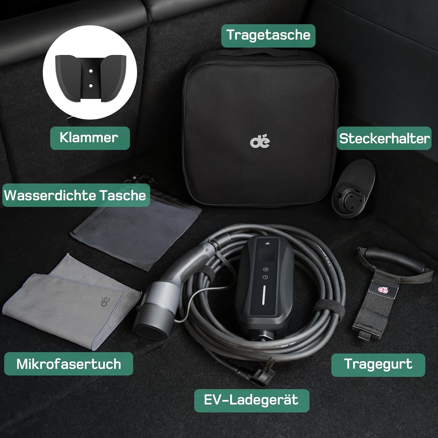 Ladekabel Typ 2 Schuko 3,68kW [1-phasig, 20m, 6-16A] EV Chargers mit Steuerbarer Digitalanzeige für Elektroauto, Ladekabel e Auto für Model 3/Y, ID.3, ID.4, ID.5, MG4, Q4, Gla und Anderen PHEV/EV