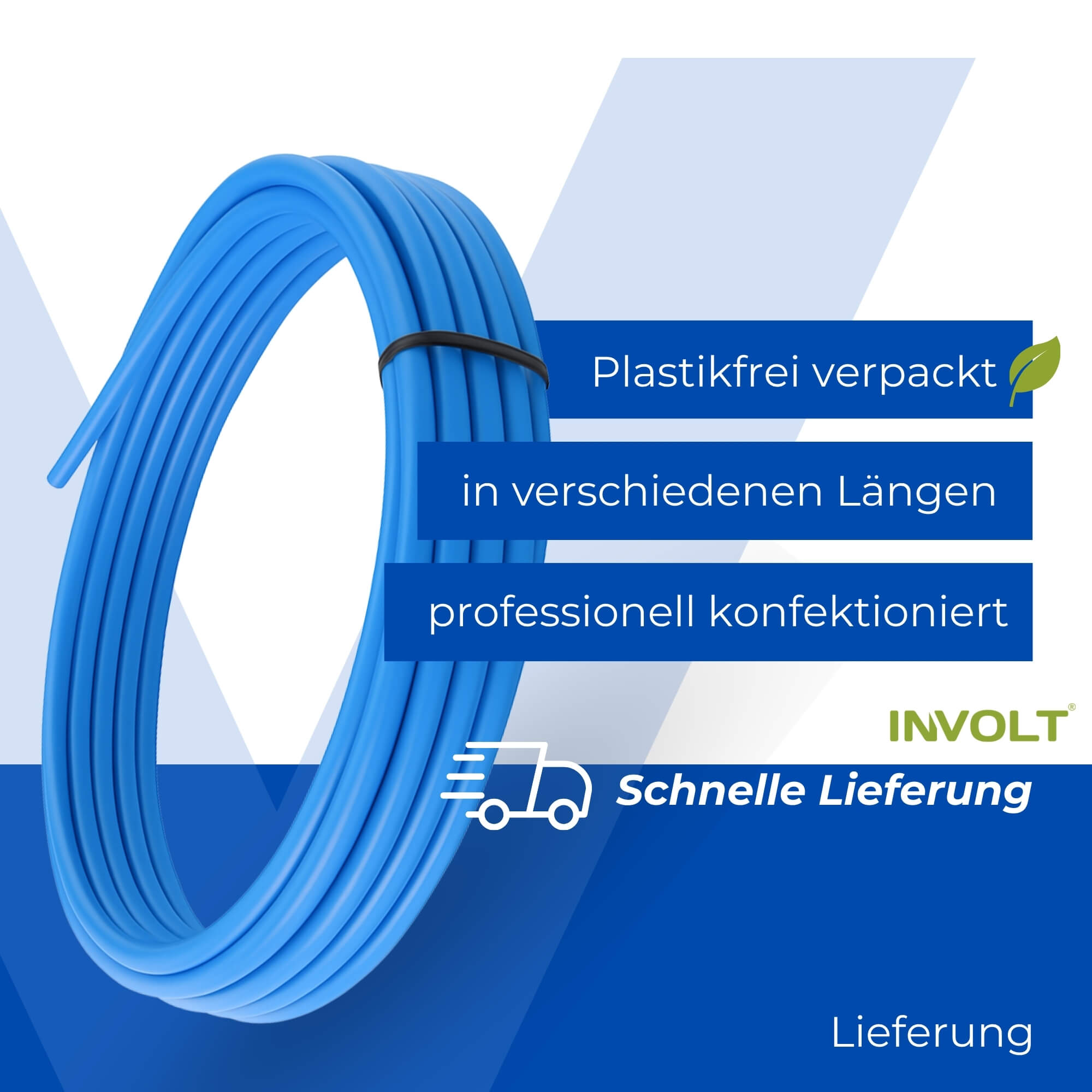 H07V-K 10 mm² Verdrahtungsleitung Set, 5x je 2m Einzelader Schwarz, Blau, Braun, Grau, Grün-Gelb + Zubehör