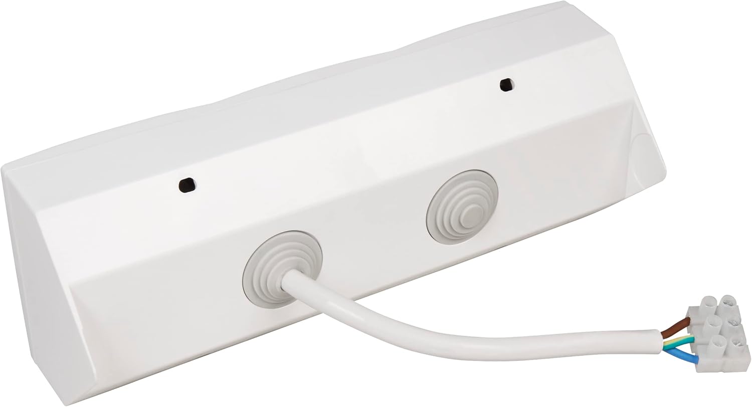MC Power - Steckdosenblock Unterbausteckdosen | Flair | 2X Schutzkontaktsteckdosen + 1x Schalter, 250V~ / 16A, Aufbau, weiß matt