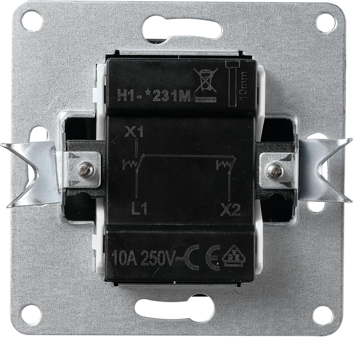 McPower Wechselschalter | FLAIR | Unterputz Schalter ein aus Lichtschalter, Wippe 230V~/10A, Schraubklemmen Anschluss, weiß, matt