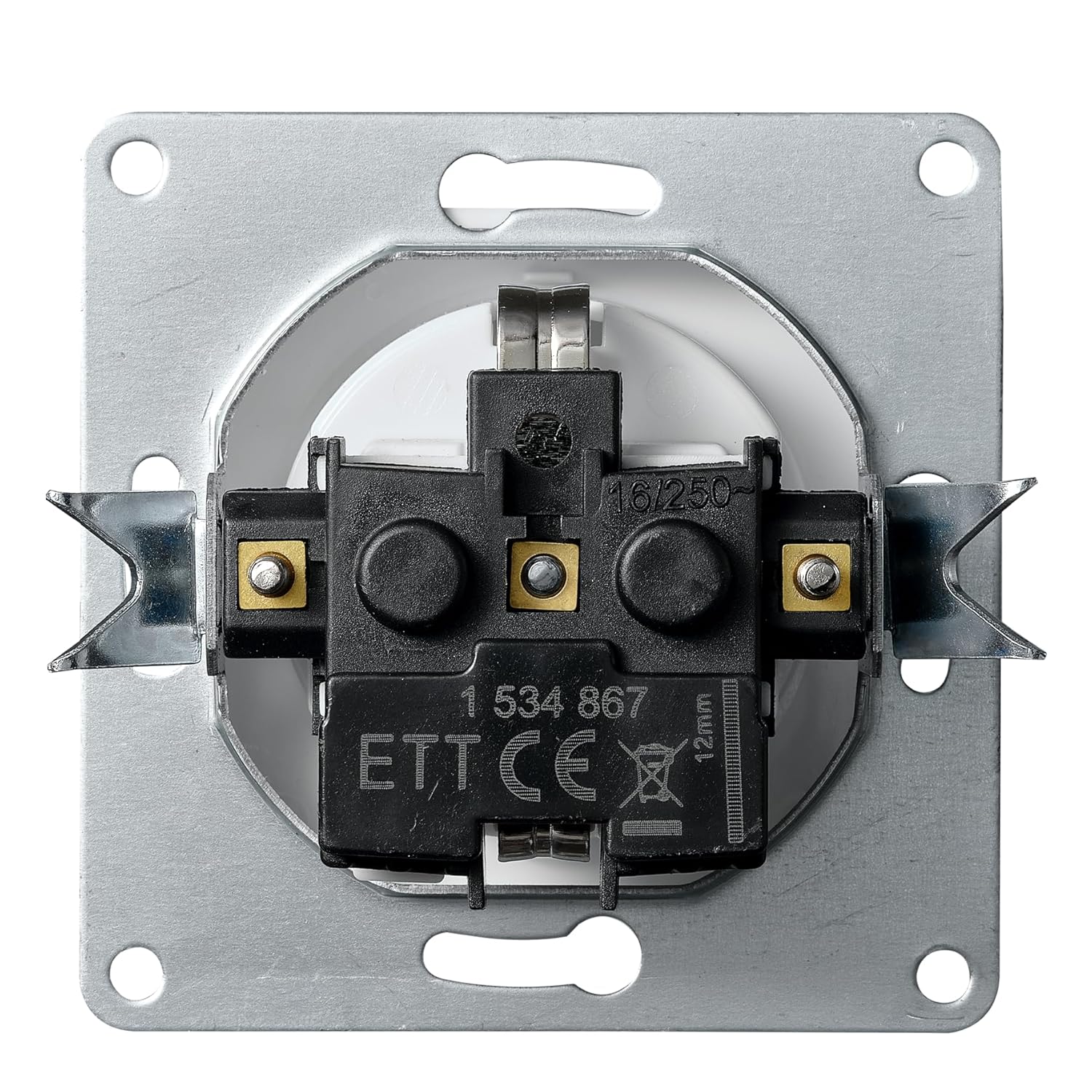 McPower Schutzkontakt-Steckdose | FLAIR | 250V~/16A, UP, 1-fach Unterputzsteckdose Schraubanschluss Einzelsteckdose mit Einsteckschutz, weiß matt