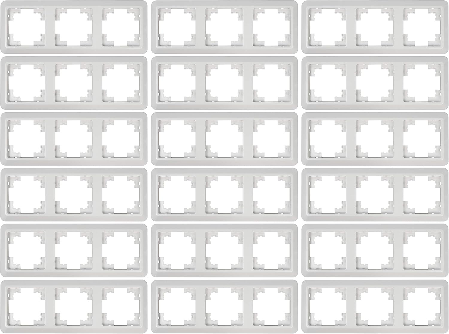MC POWER - 18er Pack dreifach Rahmen | CUP | Abdeckrahmen für Schalter und Steckdose 3-fach, weiß, poliert