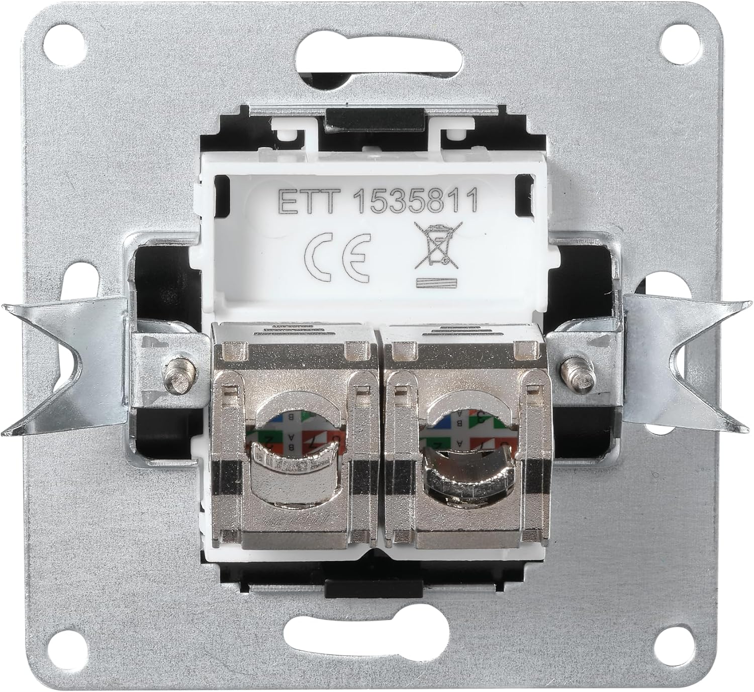 McPower Netzwerk-Dose | Flair | CAT6A, Unterputz, vollgeschirmt, 10 Gbps, IP20, 500 MHz, ideal für Moderne Netzwerkinstallationen, weiß