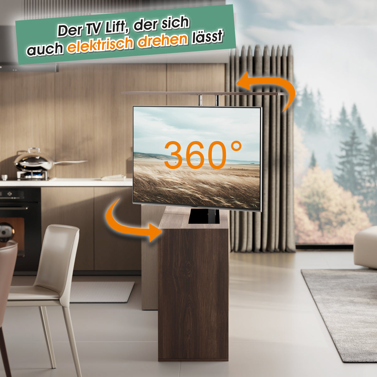 MyWall HP67-1 elektrischer drehbarer TV Lift für 32-55" Bildschirme (mit Fernbedienung, für 81-140cm TVs, max. 60kg Belastbarkeit)