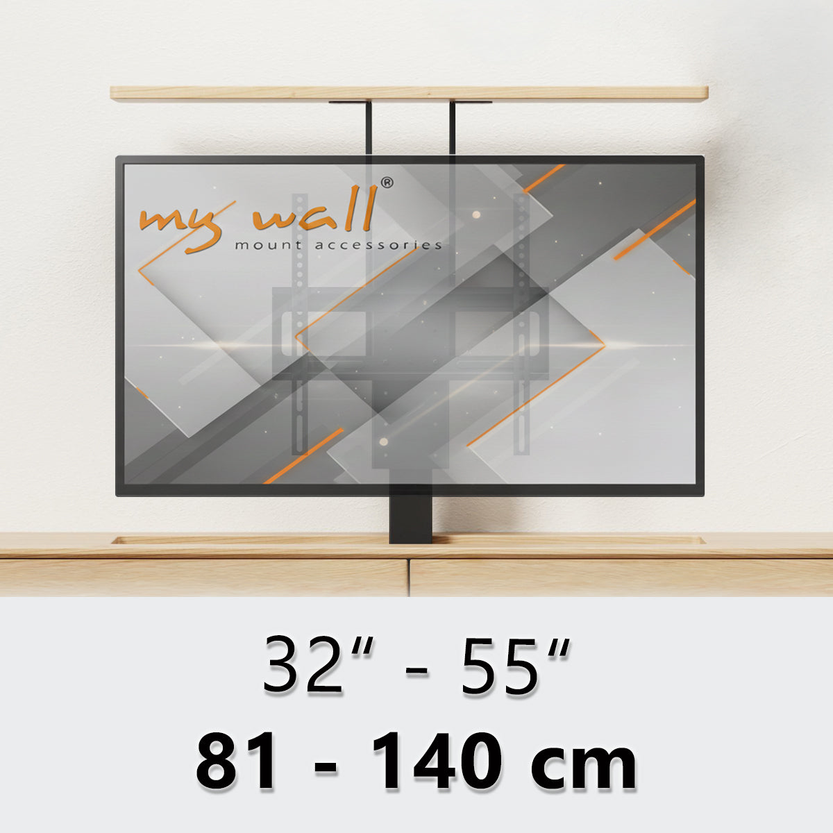 MyWall HP67-1 elektrischer drehbarer TV Lift für 32-55" Bildschirme (mit Fernbedienung, für 81-140cm TVs, max. 60kg Belastbarkeit)