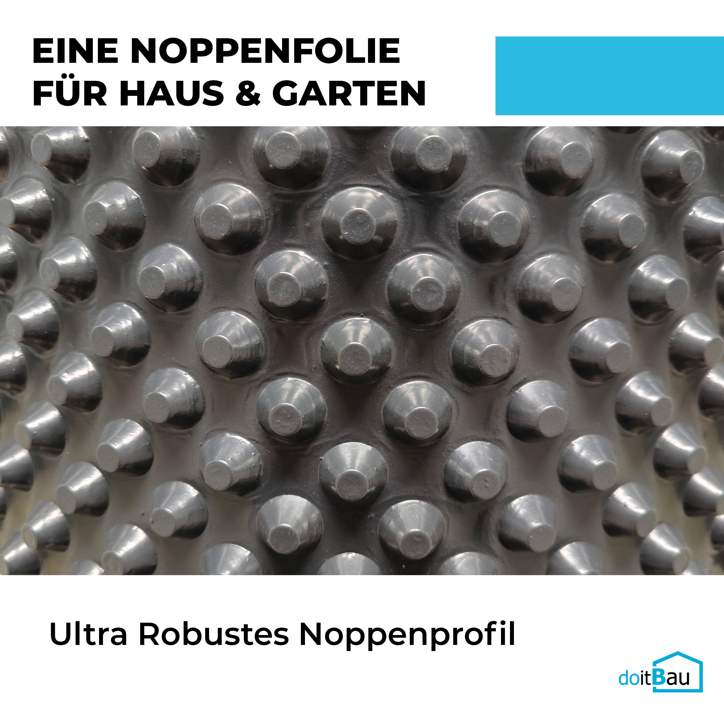 20m (100cm x 20m) PROFI Noppenbahn Hochbeet Folie Noppen Grundmauerschutz Bau Drainage Garten