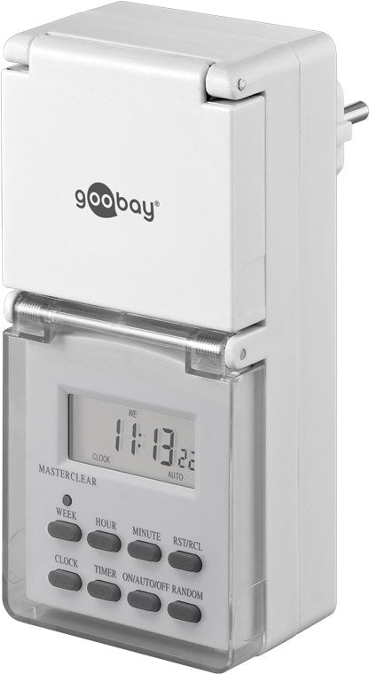 2er-Set Digitale Zeitschaltuhr / IP44 / Programmierbar / Indoor und Outdoor / LCD Display / Leicht zu bedienende / -10°C - 40°C / Dauerbetrieb möglich / Back Up Akku für 4 Tage / Weiß