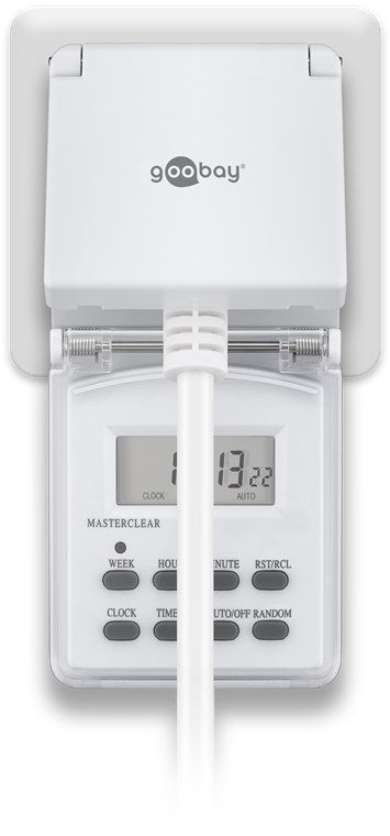 2er-Set Digitale Zeitschaltuhr / IP44 / Programmierbar / Indoor und Outdoor / LCD Display / Leicht zu bedienende / -10°C - 40°C / Dauerbetrieb möglich / Back Up Akku für 4 Tage / Weiß