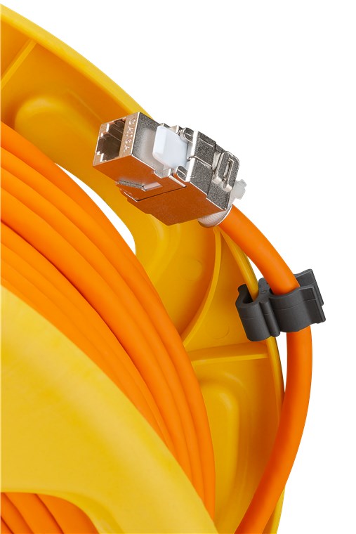 Netzwerk Kabeltrommel 90m Outdoor CAT 7A Kabel RJ45 Keystone Buchse Netzwerkkabeltrommel Netzwerkkabel Verlängerungskabel 90m Orange