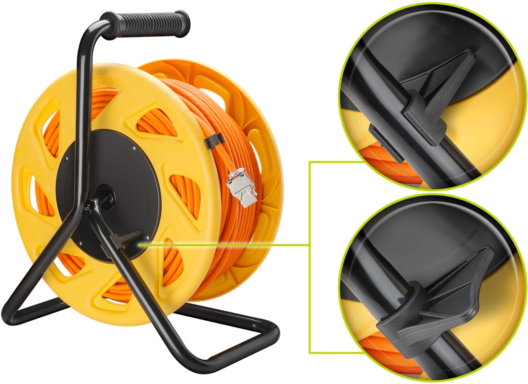 Netzwerk Kabeltrommel 90m Outdoor CAT 7A Kabel RJ45 Keystone Buchse Netzwerkkabeltrommel Netzwerkkabel Verlängerungskabel 90m Orange