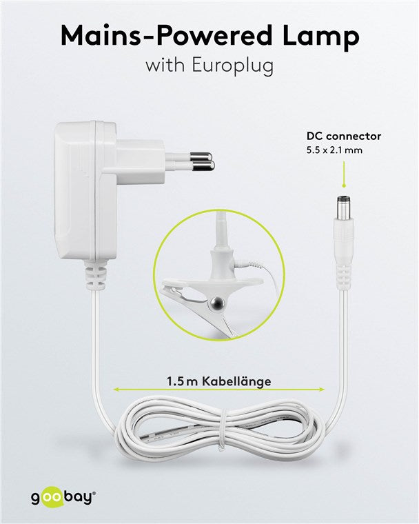 Goobay LED Lupenleuchte mit Klemme / Lupenlampe aus Plastik / 6 W Leistungsaufnahme, Farbtemperatur 6200 K / Lichtstrom 480 lm / Betriebsspannung 230 V (AC) / Weiß