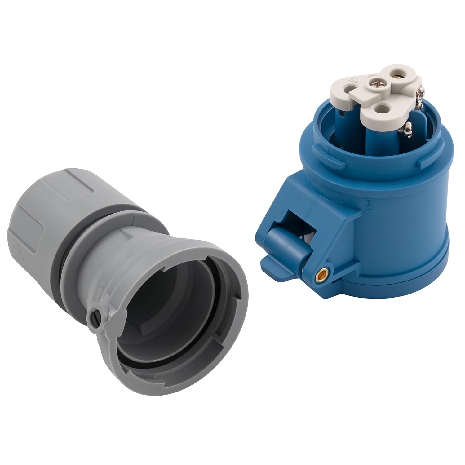 MC POWER CEE Steckdose IP44 Kupplung | 3-polig 250V, 16A Starkstrom Ladedose | Steckdose Industrie Handwerk Landwirtschaft Campingplatz