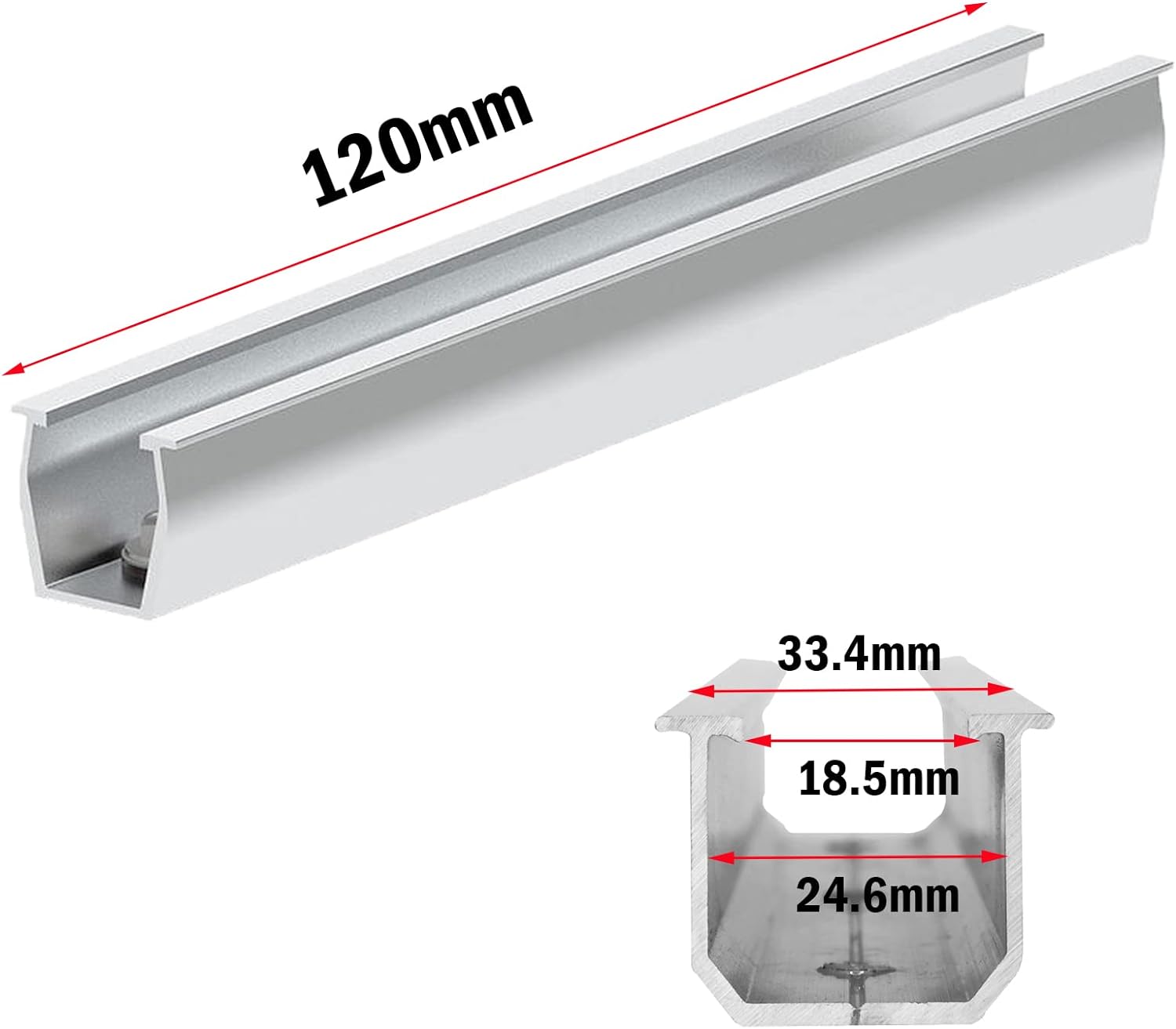 Solarmodul Halterung Flachdach, Alu Photovoltaik Montageschiene 12CM, Verstellbare Schwarz Klemme für 30-35MM Dicke Module, Solarpanel Halterung Montageset 4 Module Geeignet für Flachdach Trapezdach