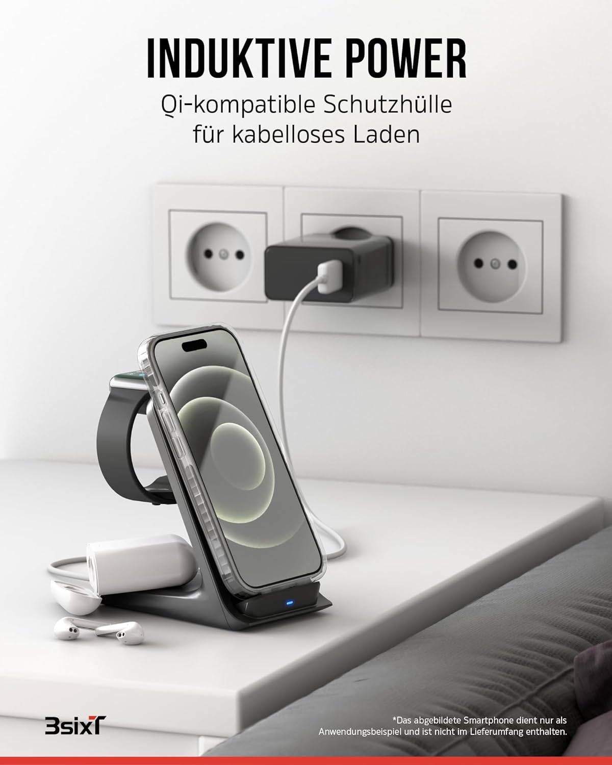 3sixT 65919 3in1 Protection Bundle für iPhone 15 Pro/Hülle Displayschutz & Kamera Schutz Set/Inkl. Handyhülle Panzerglas Kamera Protektor stoßfest / 3in1 Hüllen Set iPhone 15