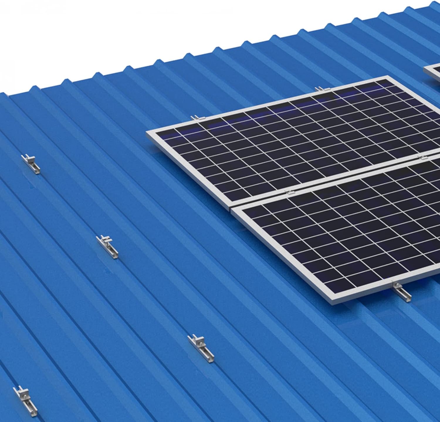 Solarmodul Halterung Flachdach, Alu Photovoltaik Montageschiene 12CM, Verstellbare Schwarz Klemme für 30-35MM Dicke Module, Solarpanel Halterung Montageset 4 Module Geeignet für Flachdach Trapezdach