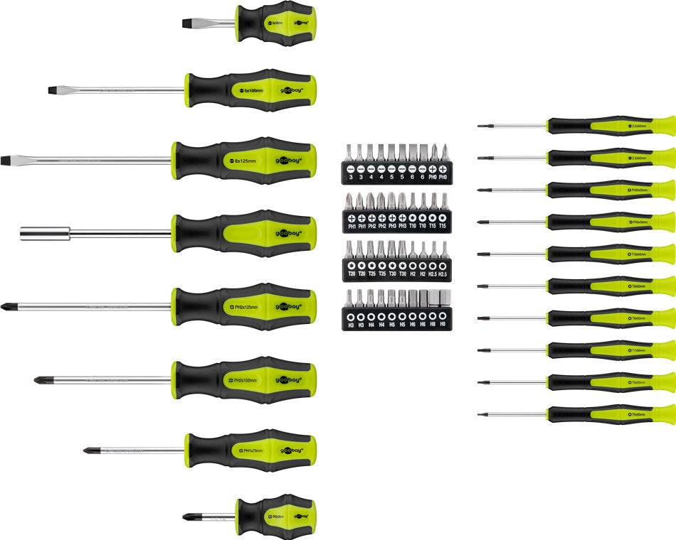 Schraubendreher Set 58-teilig, Werkzeugkoffer mit magnetischen Spitzen, inkl. Bit-Set & Präzisionsschraubendreher aus Chrom-Vanadium