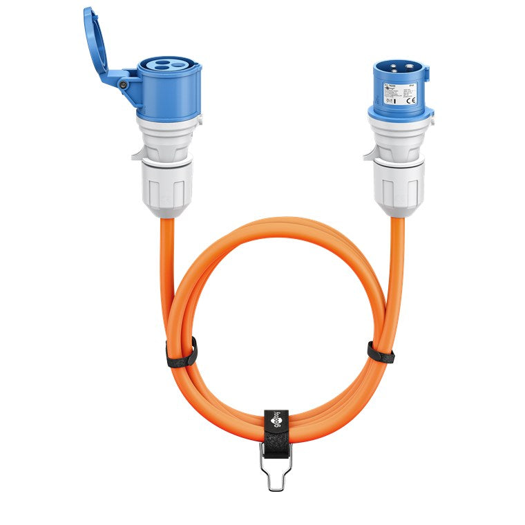 goobay CEE-Verlängerungskabel für Wohnwagen 5 m CEE-Stecker auf CEE-Buchse mit Verschlusskappe, IP44, Kabel für Camping, Wohnmobil und Wohnwagen