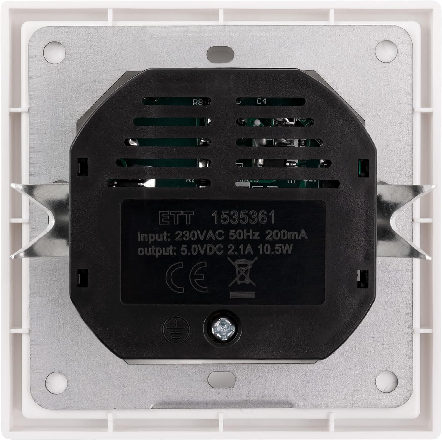 Schutzkontakt-Steckdose McPower ''Shallow'' 2xUSB-A - 5V/2,1A